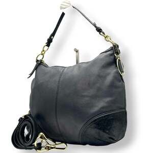 Coach Hobo Shoulder Bag F21967 Leather Black s74